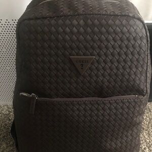 GUESS Dark Brown Woven Backpack